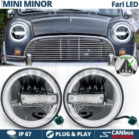 FAROS LED 7'' para MINI-MINOR CLASSIC, APROBADO | Luz Blanca 6500K 12.000 Lumen