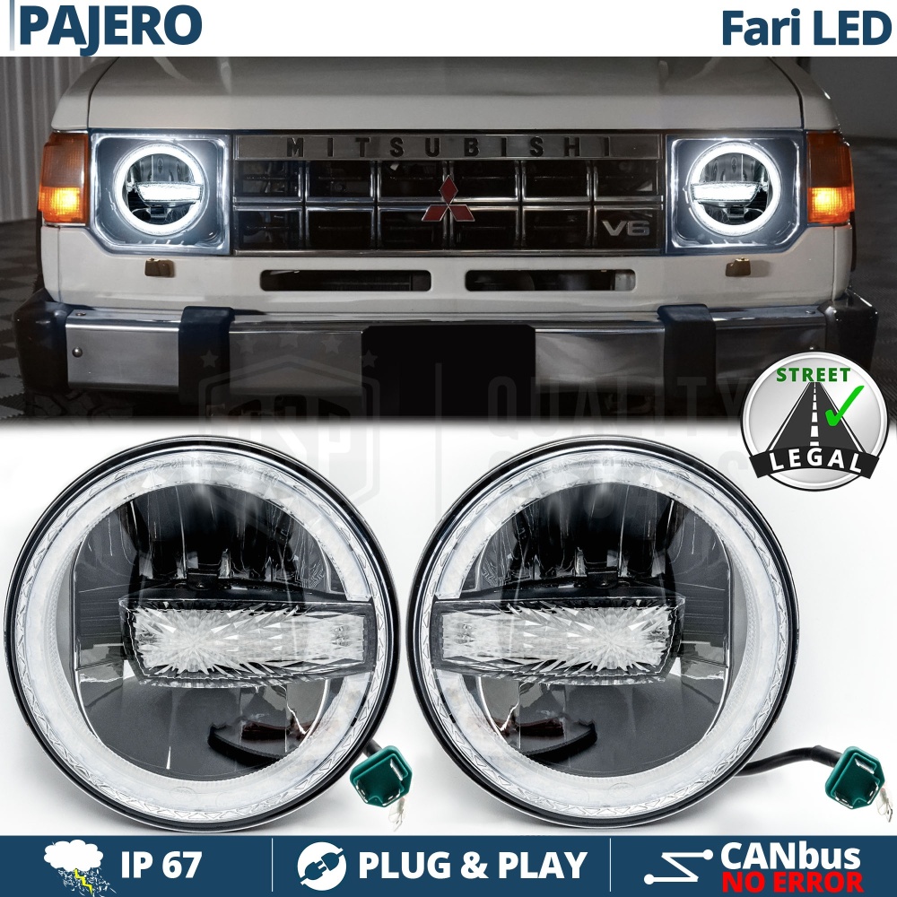 FAROS LED 7'' para MITSUBISHI PAJERO MK1, APROBADO | Luz Blanca 6500K 12.000 Lumen
