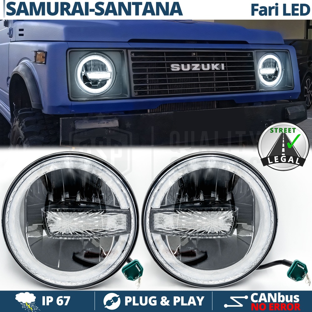 FAROS LED 7'' para SUZUKI SAMURAI SJ SANTANA, APROBADO | Luz Blanca 6500K 12.000 Lumen