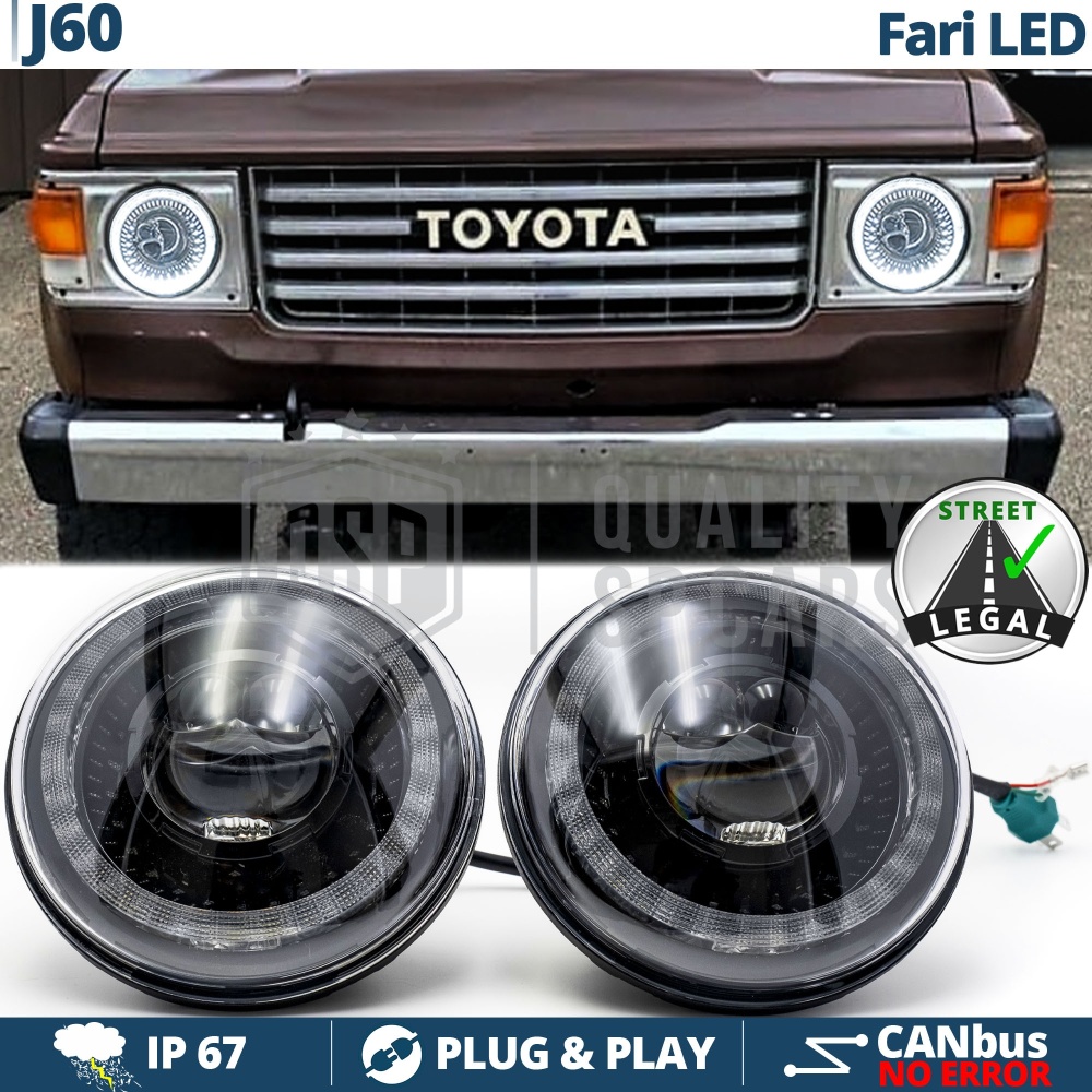 FAROS LED para LAND CRUISER J60, Luz Blanca 6500K ANILLO Secuencial | APROBADO