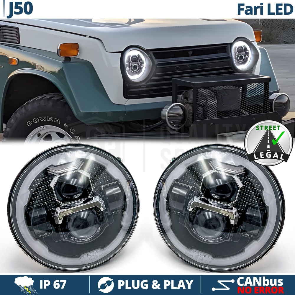 FAROS LED para LAND CRUISER J50, Luz Blanca 6500K Angel Eyes | APROBADO