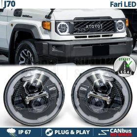 FAROS LED para LAND CRUISER J70, Luz Blanca 6500K Angel Eyes | APROBADO