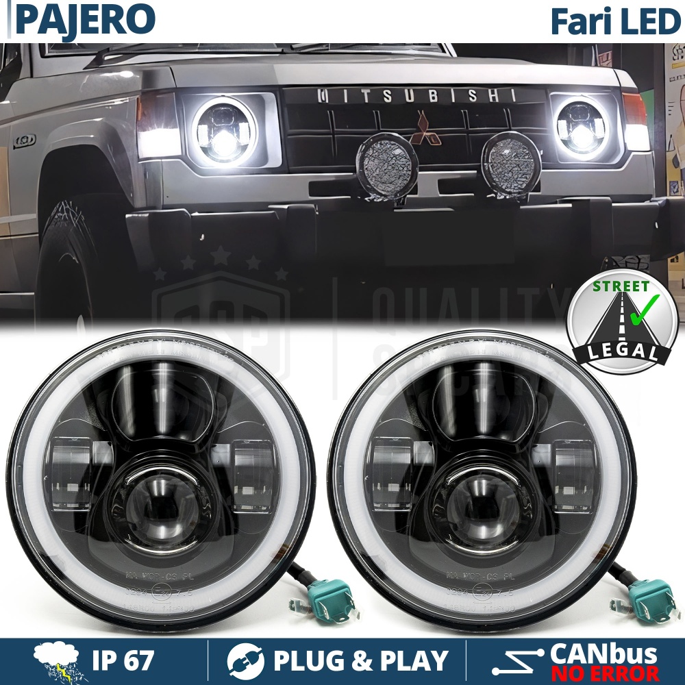 FAROS LED Angel Eyes para MITSUBISHI PAJERO MK1, Luz Blanca 6500K | APROBADO