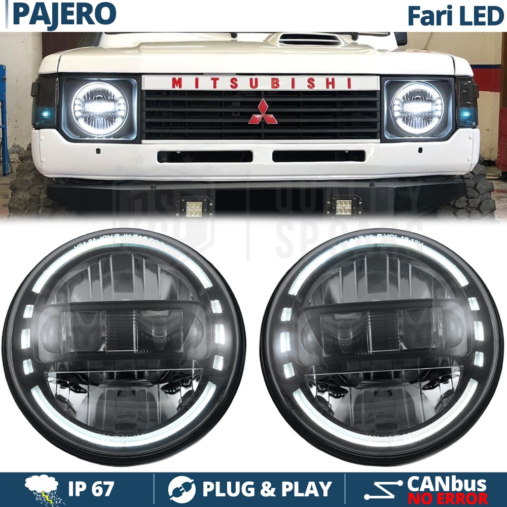 2 Faros Delanteros LED 7" para MITSUBISHI PAJERO MK1 | Faros Led King Kong 6500K Luz Blanca Potente