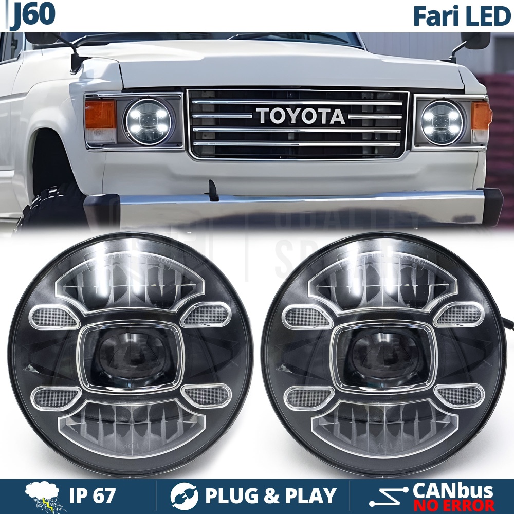 2 Faros Delanteros LED 7" para LAND CRUISER J60 6500K | Luces de Cruce + Carretera + Posición 2 Faros Delanteros LED 7" para LAND CRUISER J60 6500K | Luces de Cruce + Carretera + Posición
