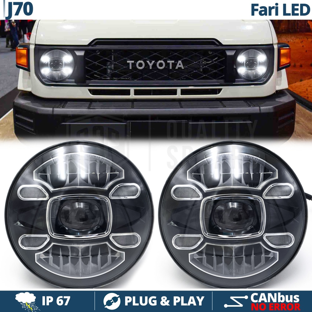 2 Faros Delanteros LED 7" para LAND CRUISER J70 6500K | Luces de Cruce + Carretera + Posición 2 Faros Delanteros LED 7" para LAND CRUISER J70 6500K | Luces de Cruce + Carretera + Posición