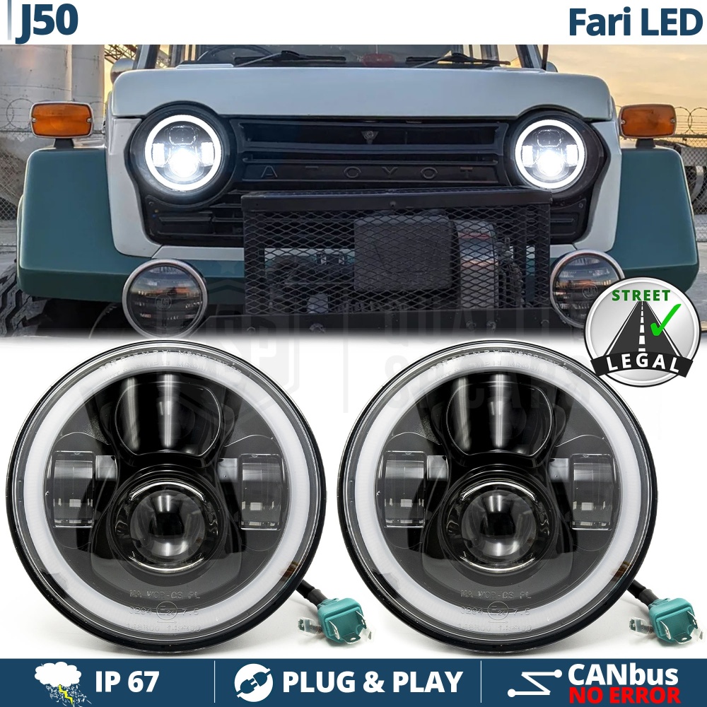 FAROS LED Angel Eyes para LAND CRUISER J50, Luz Blanca 6500K | APROBADO