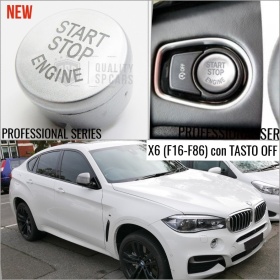 LLAVE BOTÓN DE ENCENDIDO DEL MOTOR GRIS "START STOP ENGINE" EN ABS PARA BMW SERIE X6 ( F16 F86 ) con Bóton OFF, ANTICHUADO NO HUELLAS