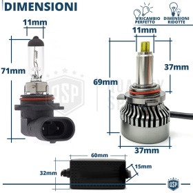 Kit LED HIR2 CANbus para MITSUBISHI ECLIPSE CROSS 17-21 | Luces de Cruce + Carretera 12000LM 6500K