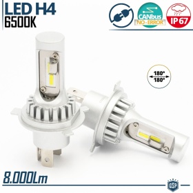 Kit Led H4 para RENAULT CLIO 1 Luces de Cruce + Carretera 6500K 8000LM | Plug & Play CANbus