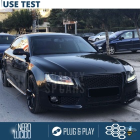 Rejilla Luz de Niebla para AUDI A5 8T (07-11) | Parilla Nido de Abeja, Negro Brillante Tuning