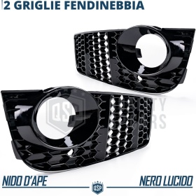 Rejilla Luz de Niebla para AUDI A5 8T (07-11) | Parilla Nido de Abeja, Negro Brillante Tuning