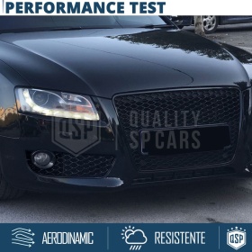 Rejilla Luz de Niebla para AUDI A5 8T (07-11) | Parilla Nido de Abeja, Negro Brillante Tuning