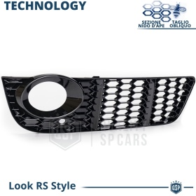 Rejilla Luz de Niebla para AUDI A5 8T (07-11) | Parilla Nido de Abeja, Negro Brillante Tuning