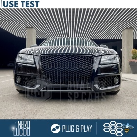 Rejilla Luz de Niebla para AUDI A5 S-Line, S5 (8T) 07-11 | Parilla Nido de Abeja, Negro Brillante Tuning
