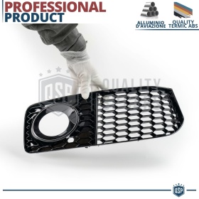 Rejilla Luz de Niebla para AUDI A5 S-Line, S5 (8T) 07-11 | Parilla Nido de Abeja, Negro Brillante Tuning