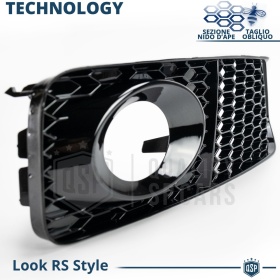 Rejilla Luz de Niebla para AUDI A5 S-Line, S5 (8T) 07-11 | Parilla Nido de Abeja, Negro Brillante Tuning