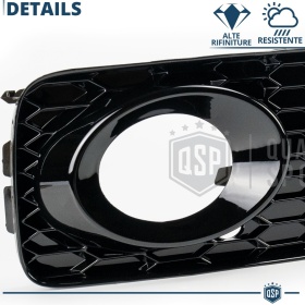Rejilla Luz de Niebla para AUDI A5 S-Line, S5 (8T) 07-11 | Parilla Nido de Abeja, Negro Brillante Tuning