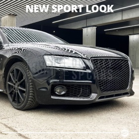Rejilla Luz de Niebla para AUDI A5 S-Line, S5 (8T) 07-11 | Parilla Nido de Abeja, Negro Brillante Tuning