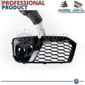 Rejilla Luz de Niebla para AUDI Q5 FY (16-20) | Parilla Nido de Abeja, Negro Brillante Tuning