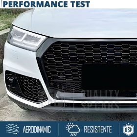 Rejilla Luz de Niebla para AUDI Q5 FY (16-20) | Parilla Nido de Abeja, Negro Brillante Tuning