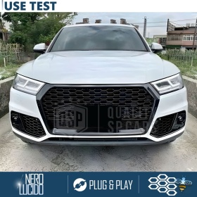 Rejilla Luz de Niebla para AUDI Q5 FY (16-20) | Parilla Nido de Abeja, Negro Brillante Tuning
