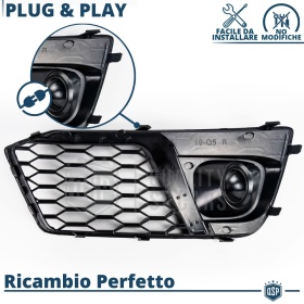 Rejilla Luz de Niebla para AUDI Q5 FY (16-20) | Parilla Nido de Abeja, Negro Brillante Tuning