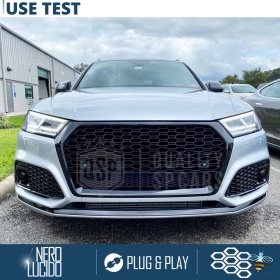 Rejilla Luz de Niebla para AUDI Q5 FY S-Line (16-20) | Parilla Nido de Abeja, Negro Brillante Tuning