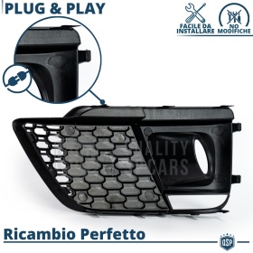 Rejilla Luz de Niebla para AUDI Q5 FY S-Line (16-20) | Parilla Nido de Abeja, Negro Brillante Tuning