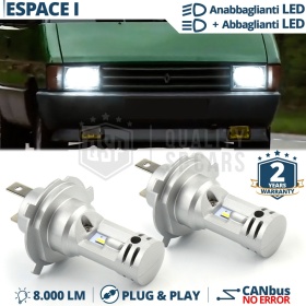 Kit Led H4 para RENAULT ESPACE 1 Luces de Cruce + Carretera 6500K 8000LM | Plug & Play CANbus