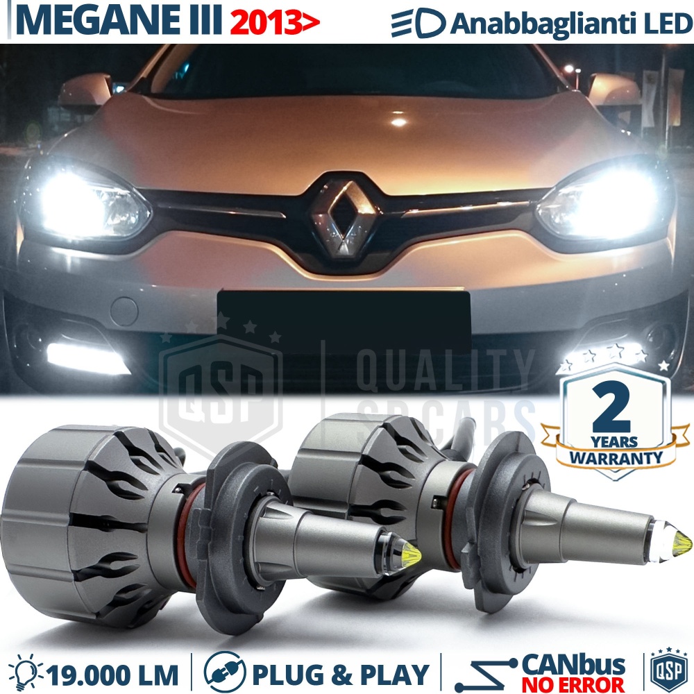 Kit LED H7 para Renault MEGANE 3 Facelift Luces de Cruce Lenticulares CANbus | 6000K 19000LM