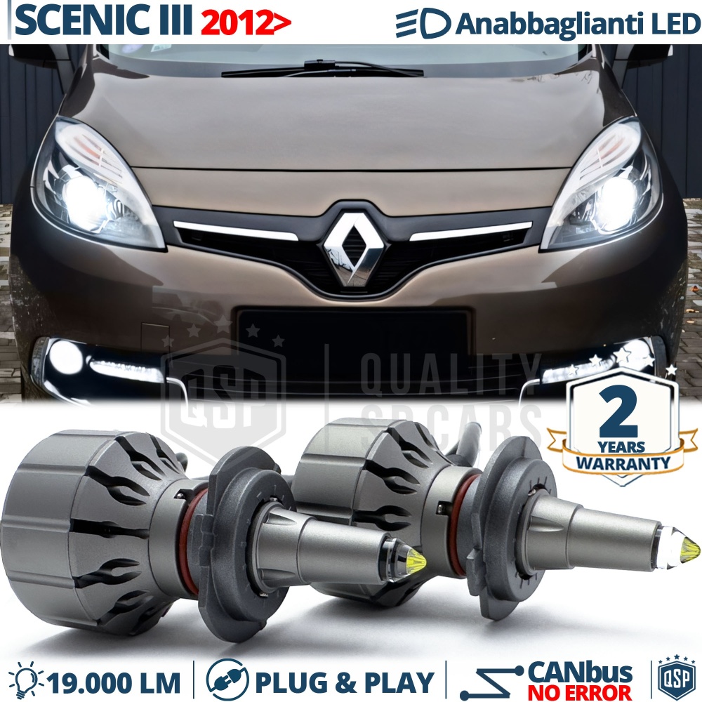 Kit LED H7 para Renault SCENIC 3 Facelift Luces de Cruce Lenticulares CANbus | 6000K 19000LM