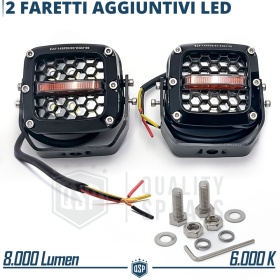 2 Faros LED Adicionales para Vehículos HOMOLOGADOS | 60W, 8000LM, Potente Luz +430MT | Negro