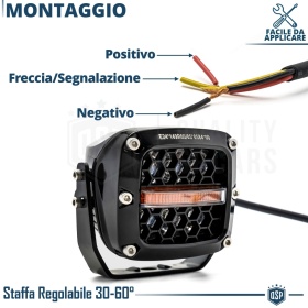 2 Faros LED Adicionales para Vehículos HOMOLOGADOS | 60W, 8000LM, Potente Luz +430MT | Negro