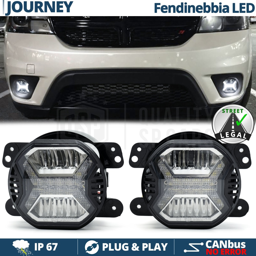 Faros Antiniebla LED para Dodge JOURNEY APROBADOS, con Luces Diurnas LED DRL | Luz Blanca