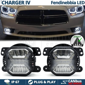 Fari Fendinebbia LED Per Dodge CHARGER LD 11-14, OMOLOGATI, con Luci Diurne LED DRL