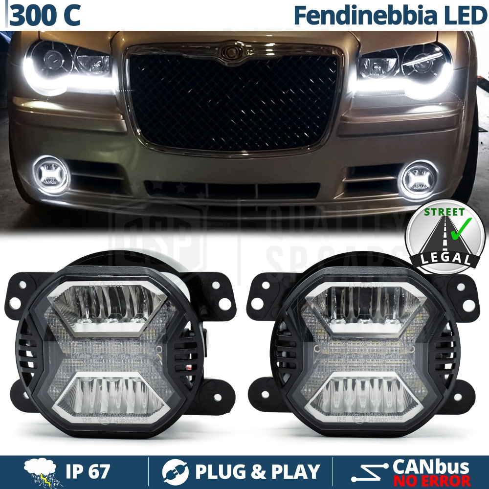 Faros Antiniebla LED para Chrysler 300C APROBADOS, con Luces Diurnas LED DRL | Luz Blanca