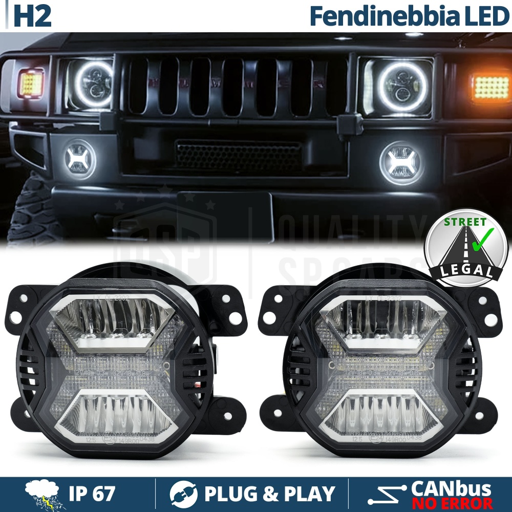 Faros Antiniebla LED para Hummer H2 APROBADOS, con Luces Diurnas LED DRL | Luz Blanca