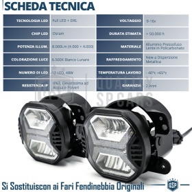 Faros Antiniebla LED para Hummer H2 APROBADOS, con Luces Diurnas LED DRL | Luz Blanca