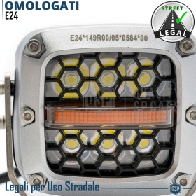 2 Faros LED Adicionales para Vehículos HOMOLOGADOS | 60W, 8000LM, Luz Blanca +430MT | Plata