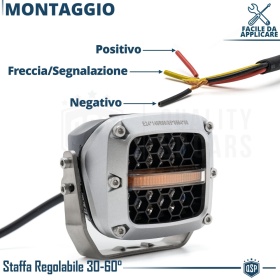 2 Faros LED Adicionales para Vehículos HOMOLOGADOS | 60W, 8000LM, Luz Blanca +430MT | Plata