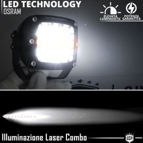 4 Faros LED Adicionales para Vehículos HOMOLOGADOS | 120W, 16000LM, Potente Luz 430MT | Negro