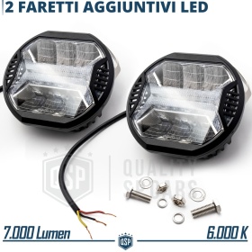 2 Faros LED DRL Adicionales para Vehículos HOMOLOGADOS, Negros | 70W, 7.000LM, Luz Potente +350MT