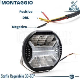 2 Faros LED DRL Adicionales para Vehículos HOMOLOGADOS, Negros | 70W, 7.000LM, Luz Potente +350MT