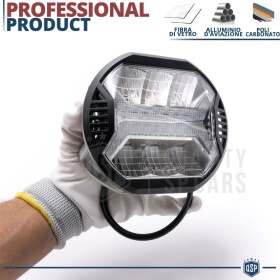 2 Faros LED DRL Adicionales para Vehículos HOMOLOGADOS, Negros | 70W, 7.000LM, Luz Potente +350MT