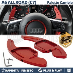 2 Levas de Volante para AUDI A6 ALLROAD (C7) | Levas de Cambio en Aluminio Rojo