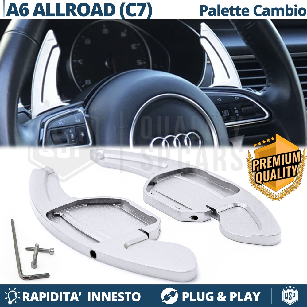 2 Levas de Volante para AUDI A6 ALLROAD (C7) | Levas de Cambio en Aluminio Silver 2 Levas de Volante para AUDI A6 ALLROAD (C7) | Levas de Cambio en Aluminio Silver