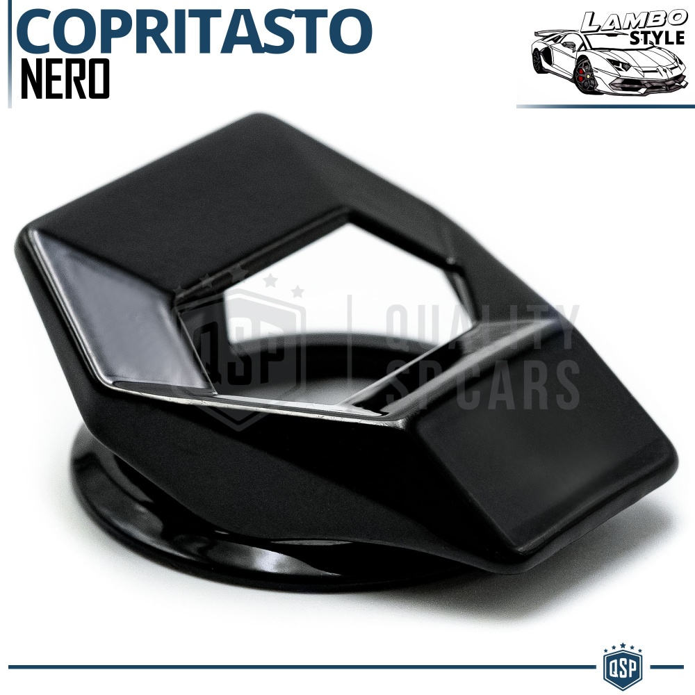 Cubierta Botón Start Stop para Coches, Cubierta Pulsador Arranque Aluminio NEGRO Estilo Lambo