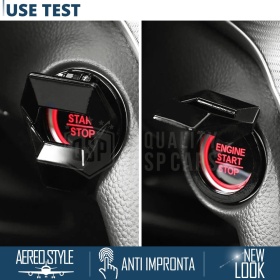 Cubierta Botón Start Stop para Coches, Cubierta Pulsador Arranque Aluminio NEGRO Estilo Lambo