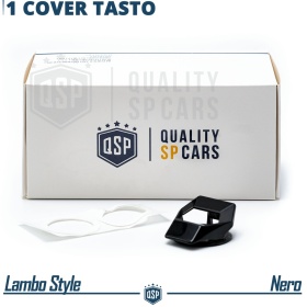 Cubierta Botón Start Stop para Coches, Cubierta Pulsador Arranque Aluminio NEGRO Estilo Lambo